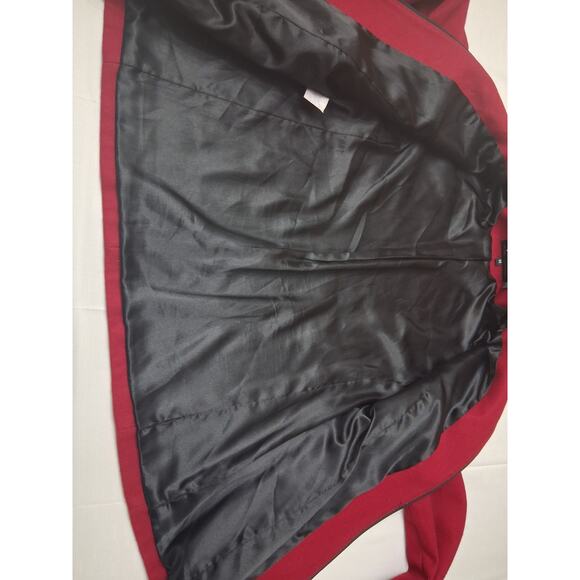 Pritti by Kristen Blake Women's Size M Wool Pea Coat w/Pockets Dark Red Classy - Picture 8 of 14